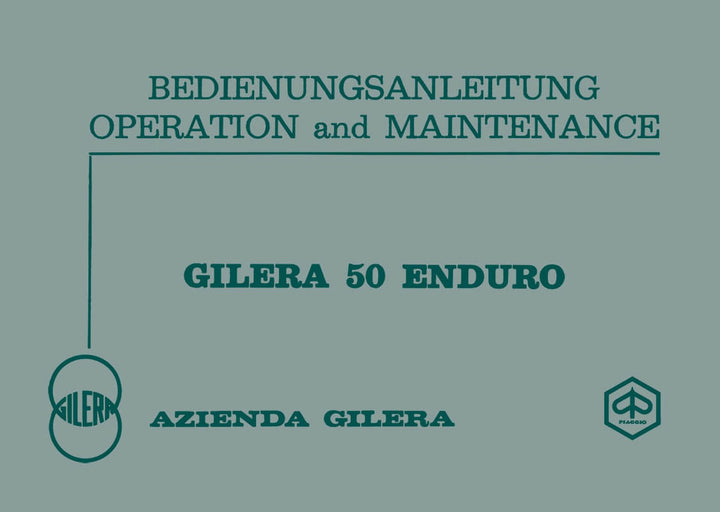 Gilera 50 Enduro Bedienungsanleitung, Buchcover