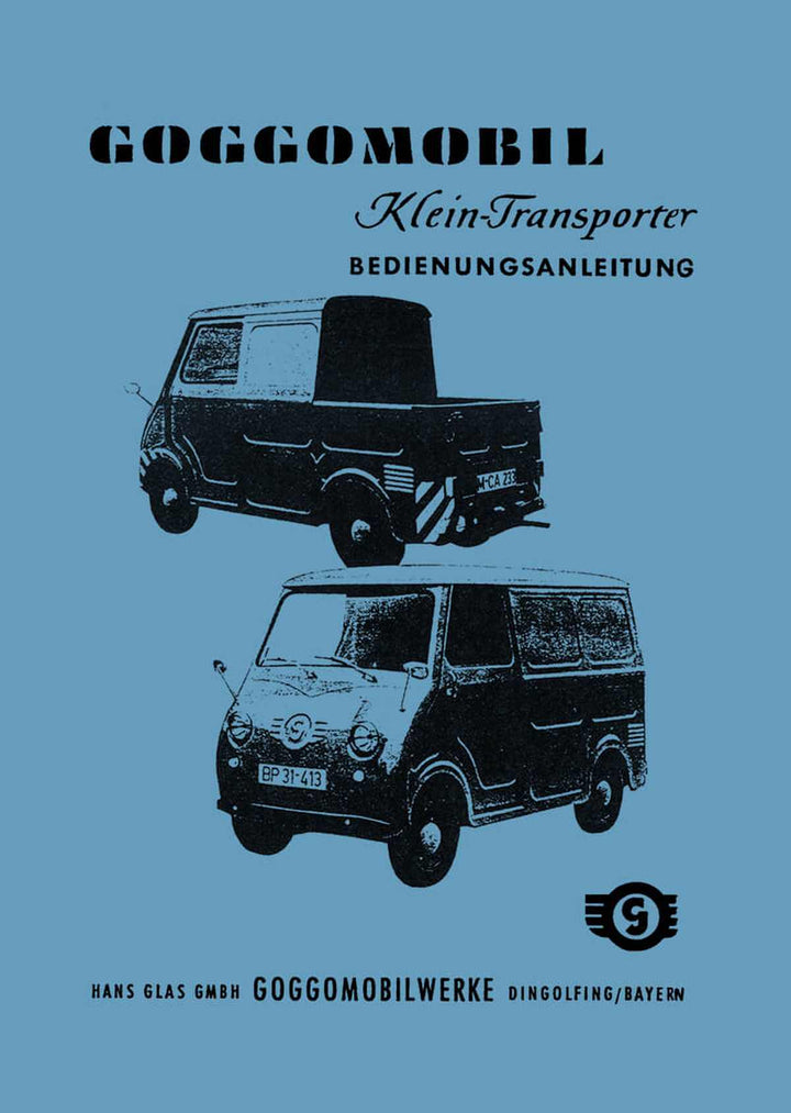 Goggomobil Kleintransporter Betriebsanleitung, Buchcover