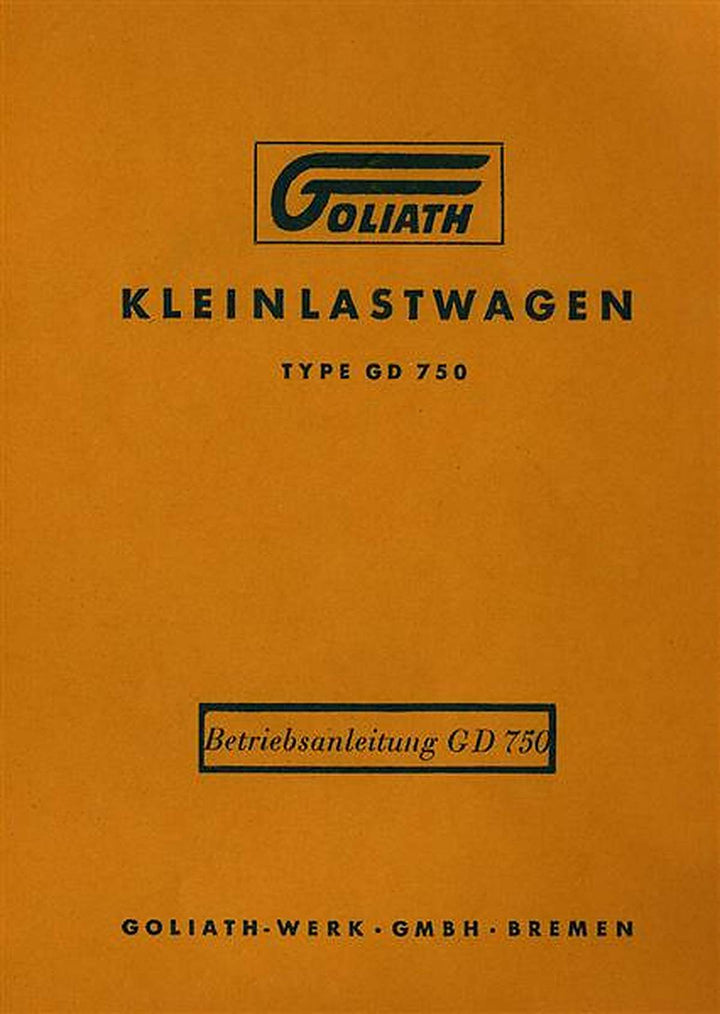 Goliath GD750 Betriebsanleitung, Buchcover