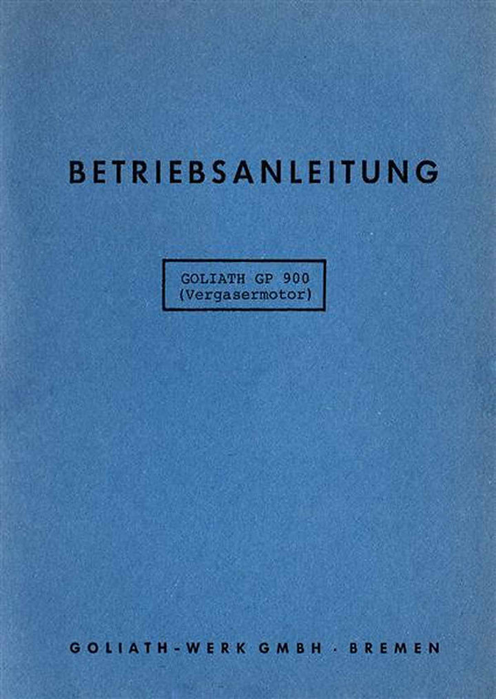 Goliath GP900 Betriebsanleitung, Buchcover