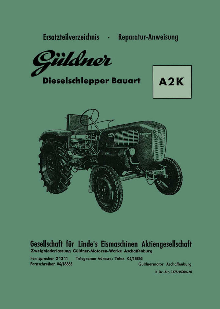 Güldner A2K Ersatzteilliste und Reparaturanleitung, Buchcover