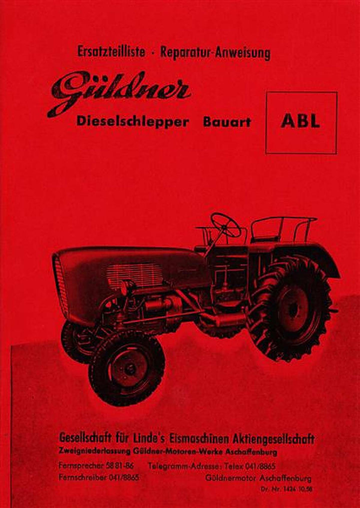 Güldner ABL Reparaturanleitung und Ersatzteilkatalog, Buchcover