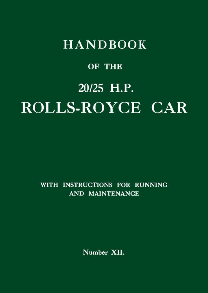 Rolls-Royce 20/25 HP Handbook, Buchcover