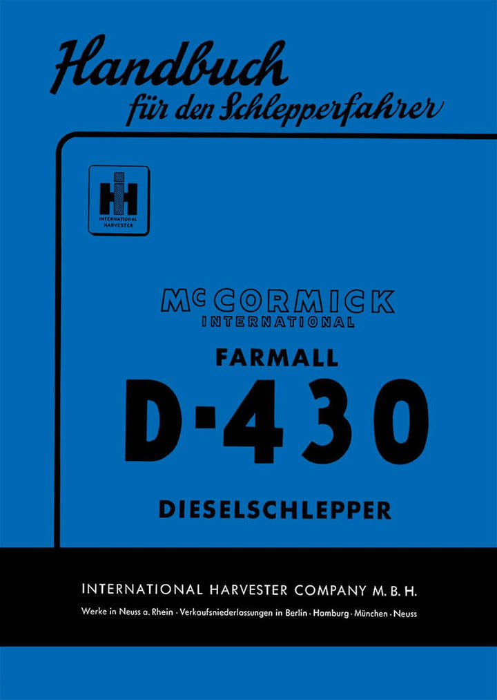 IHC Farmall D-430 Betriebsanleitung, Buchcover