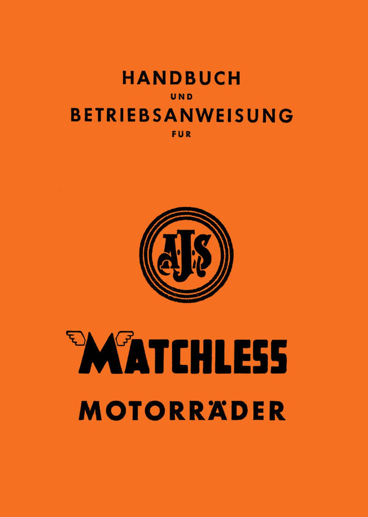 AJS Matchless 1-2 Zylinder Typen Betriebsanleitung, Buchcover