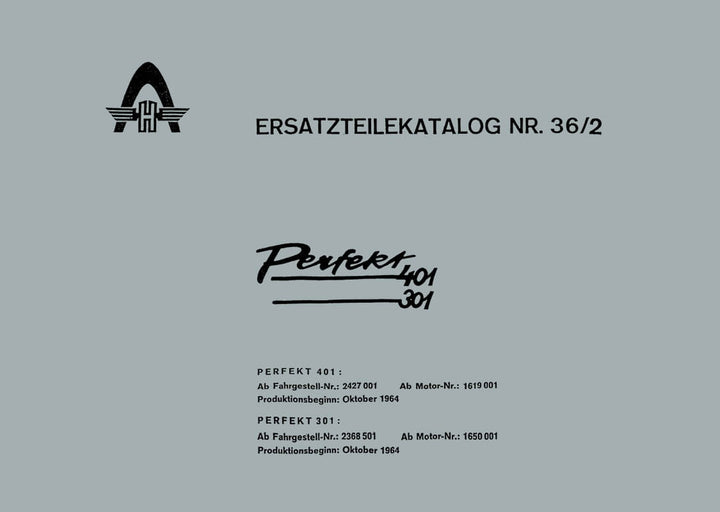 Hanomag Perfekt 301 und Perfekt 401 Ersatzteilkatalog, Buchcover