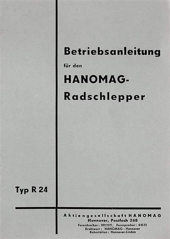 Hanomag Radschlepper R 24 Betriebsanleitung, Buchcover