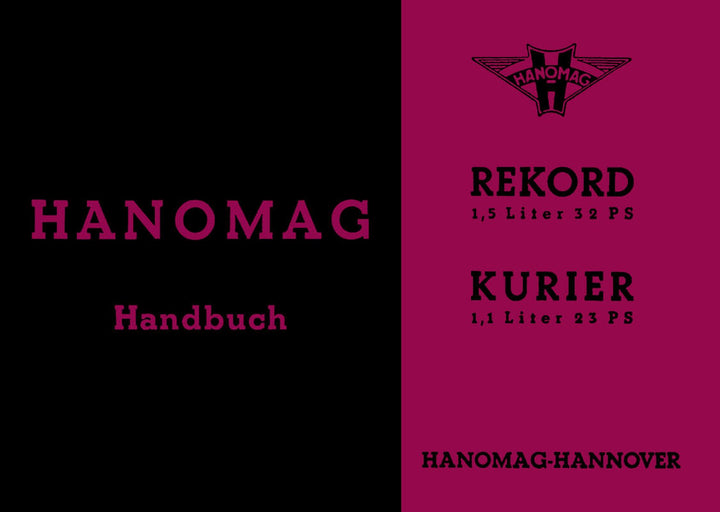 Hanomag Rekord und Kurier Betriebsanleitung, Buchcover