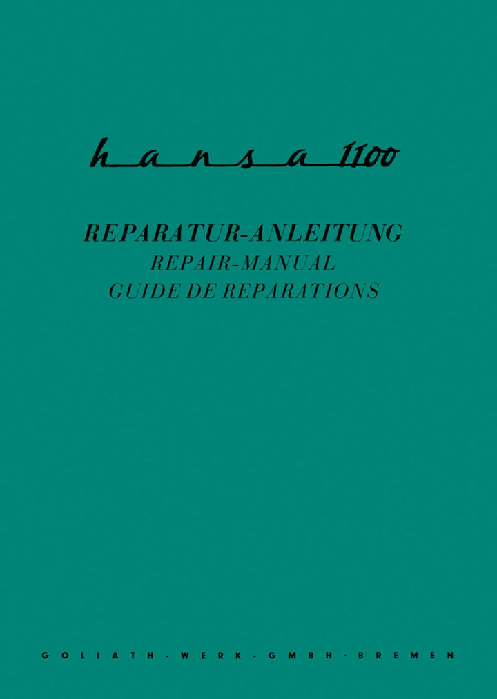 Hansa 1100 Reparaturanleitung, Buchcover