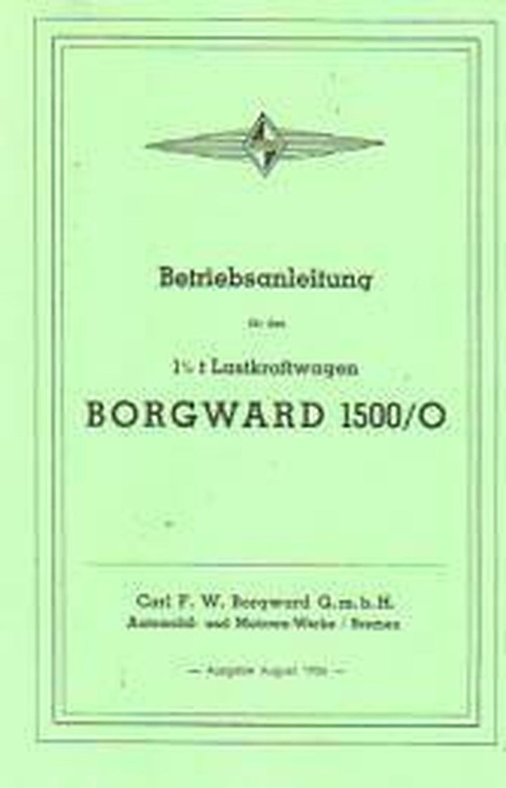 Borgward Hansa 1,5 t LKW Bedienungsanleitung, Buchcover