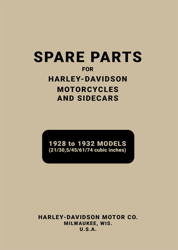 Harley-Davidson 350-1200 ccm Models 1928-1932 Spare Parts, Buchcover