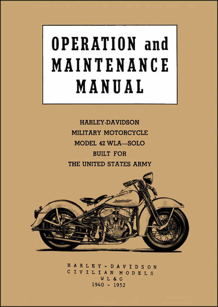 Harley-Davidson 42 WLA / WL / G Maintanance Manual, Buchcover