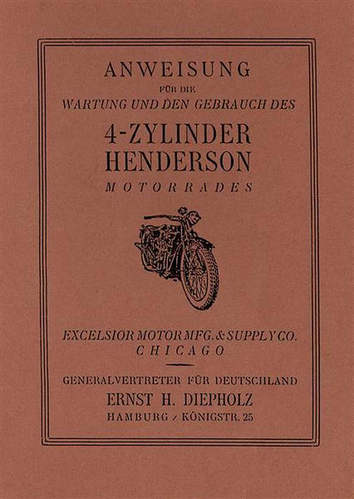 Henderson 4-Zylinder Modelle ab 1920 Betriebsanleitung, Buchcover