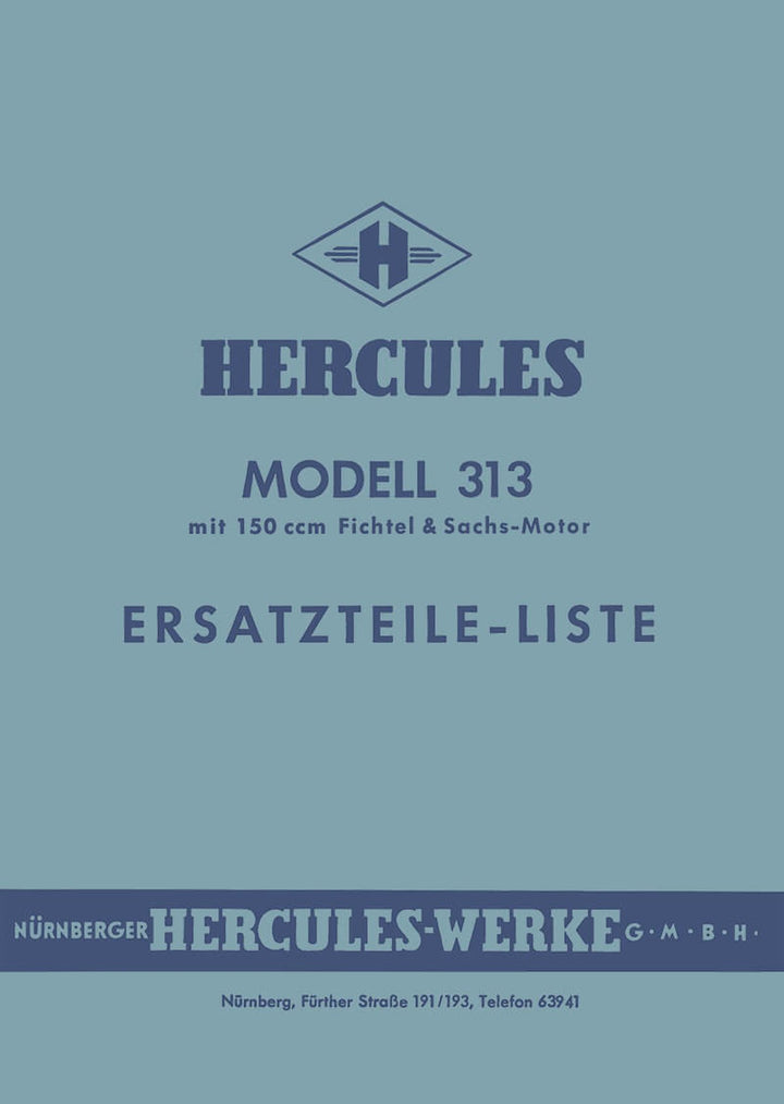 Hercules 313 Ersatzteilkatalog, Buchcover