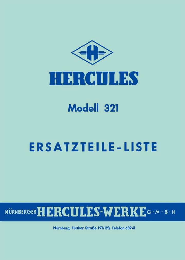 Hercules 321 Ersatzteilkatalog, Buchcover