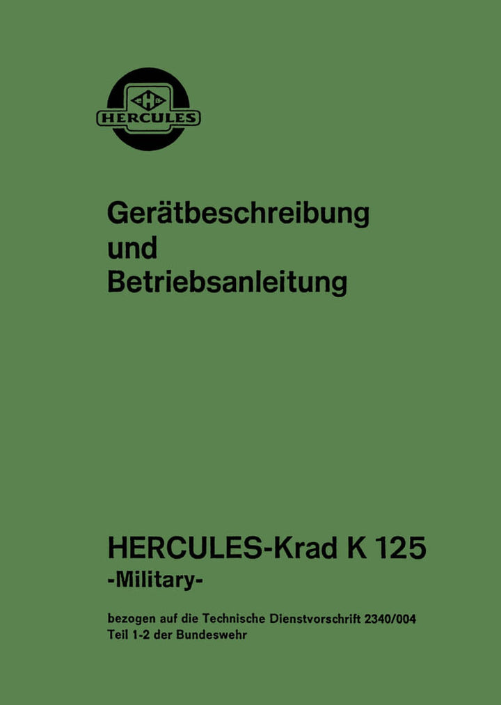 Hercules K125 Military Betriebsanleitung, Buchcover