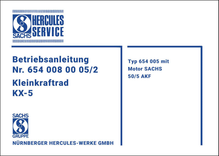 Hercules KX-5 Betriebsanleitung, Buchcover