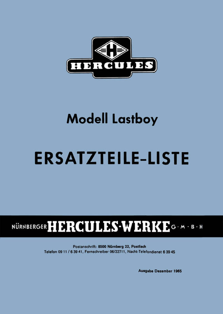 Hercules Lastboy Ersatzteilkatalog, Buchcover