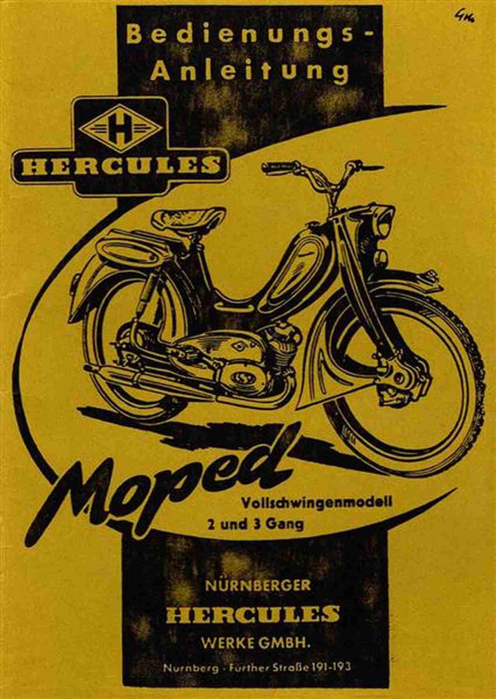 Hercules Moped Typ 217 Betriebsanleitung, Buchcover