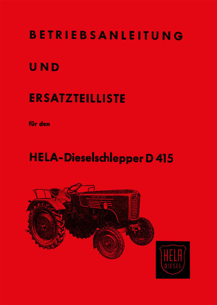 Hela D415 Betriebsanleitung Ersatzteilkatalog, Buchcover