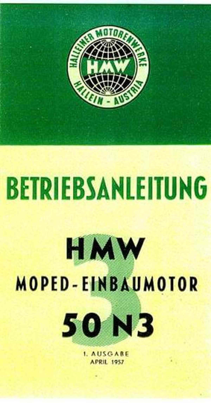 HMW 3-Gang-Einbaumotor 50 N 3 mit 2,2 PS, Betriebsanleitung, Buchcover