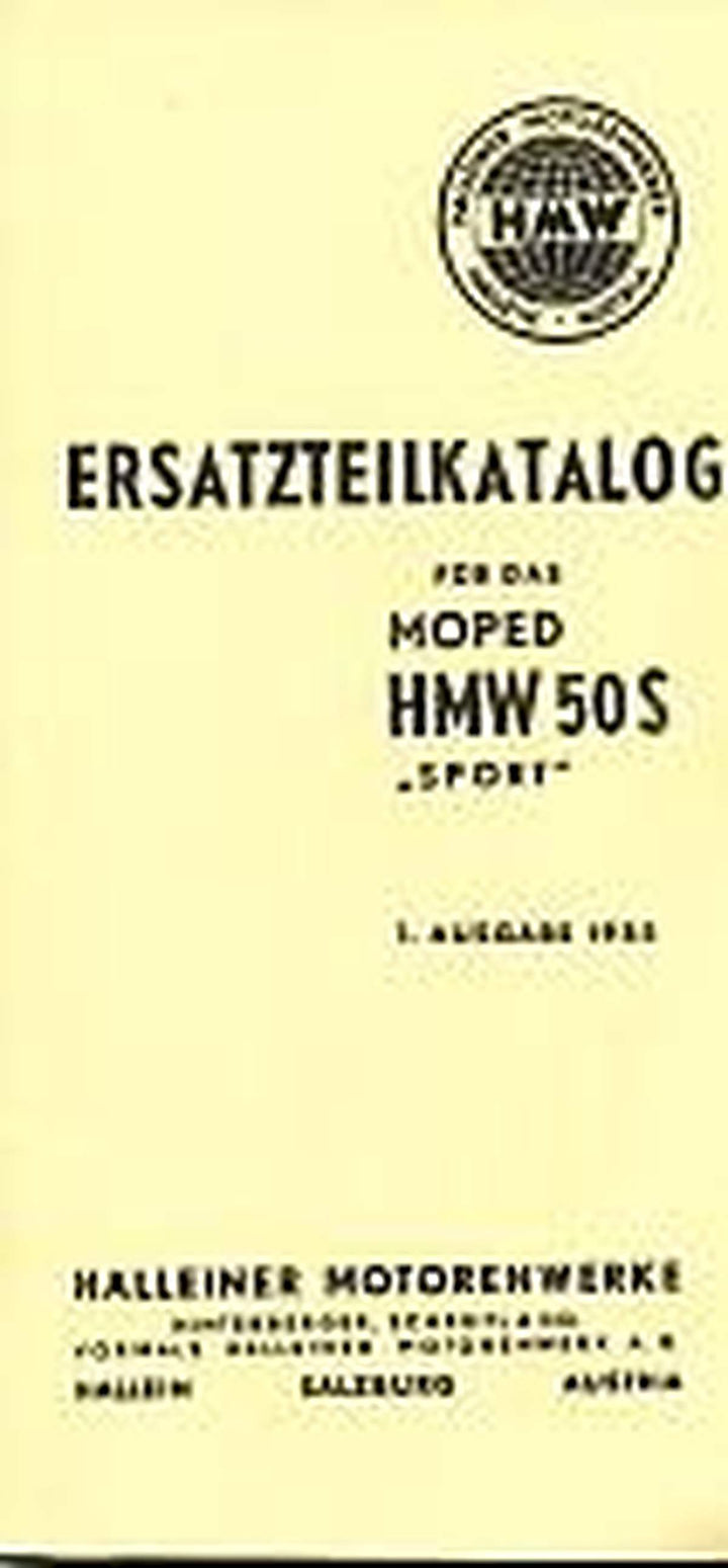 HMW 50 S, Ersatzteilkatalog, Buchcover