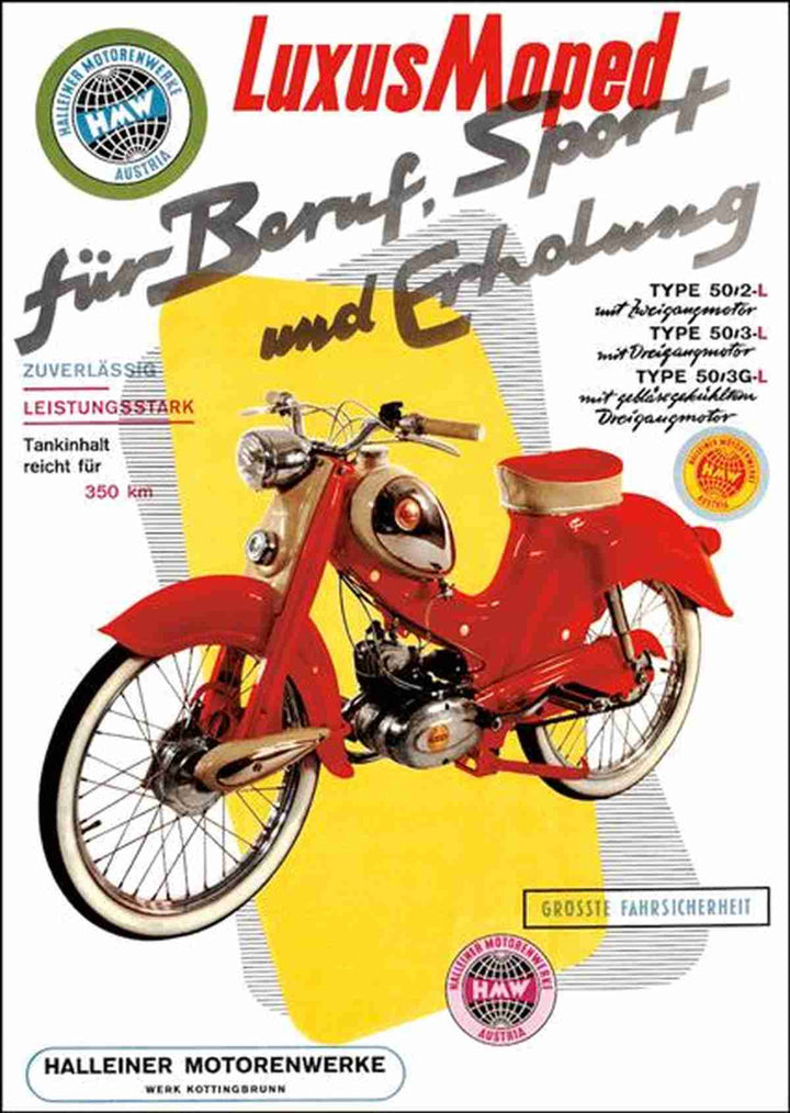 HMW Luxus Moped Poster, Poster-Motiv