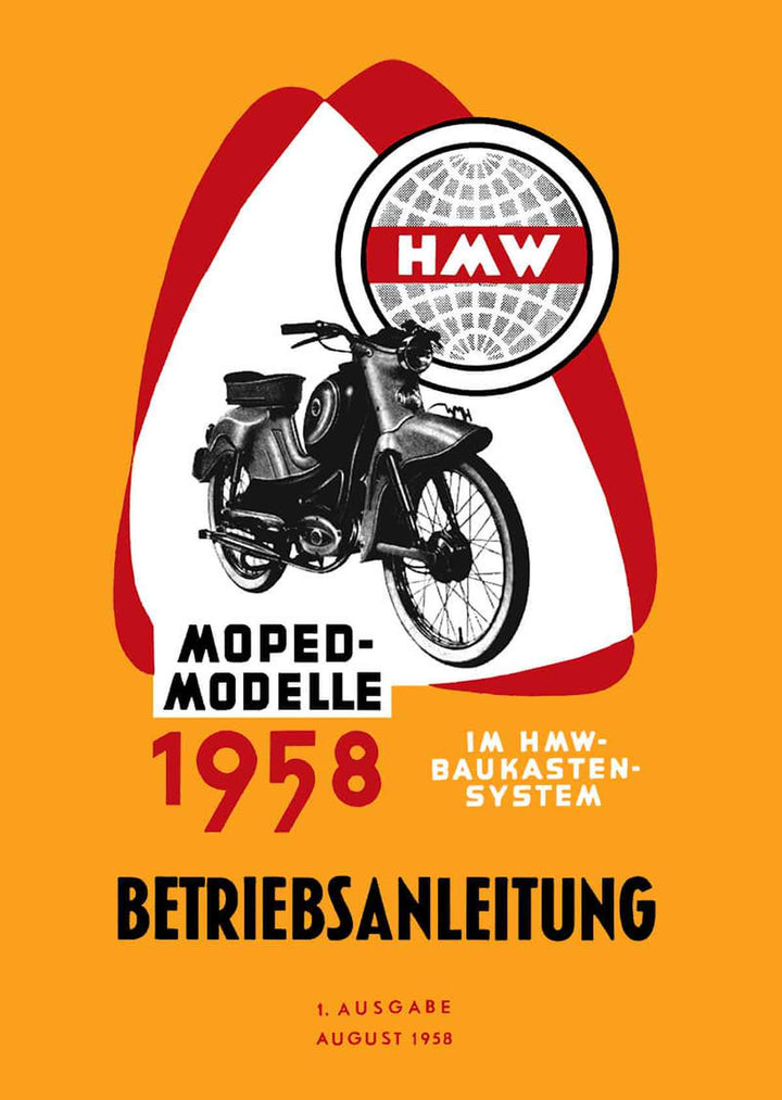 HMW Moped und Roller Modelle 1958, Betriebsanleitung, Buchcover