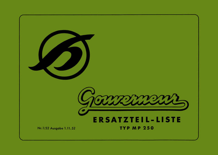 Hoffmann Gouverneur MP250 Ersatzteilliste, Buchcover