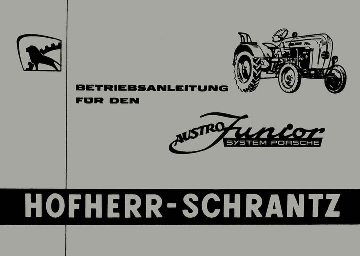 Hofherr-Schrantz, Austro Junior, Betriebsanleitung, Buchcover