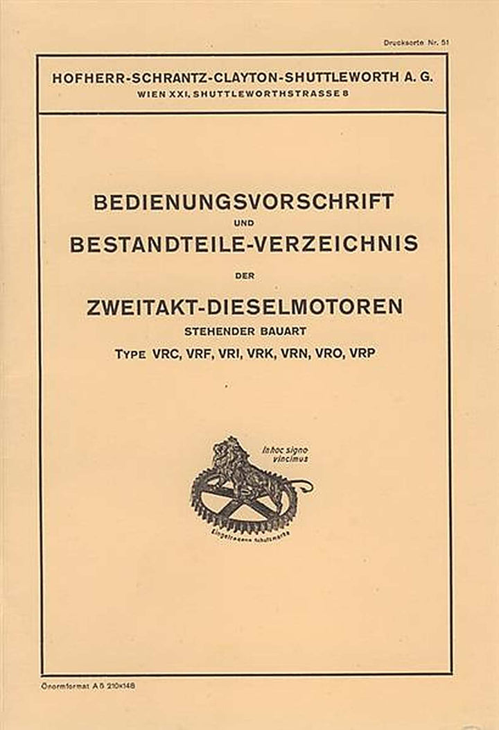 Hofherr-Schrantz Clayton Shuttleworth A.G. Modell VRC, VRF, VRI, VRK, VRN, VRO, VRP, Buchcover