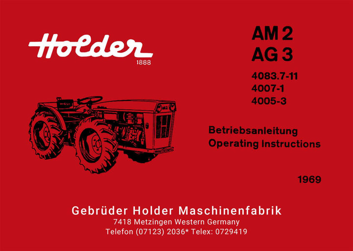 Holder AM2 und AG3 Bedienungsanleitung, Buchcover