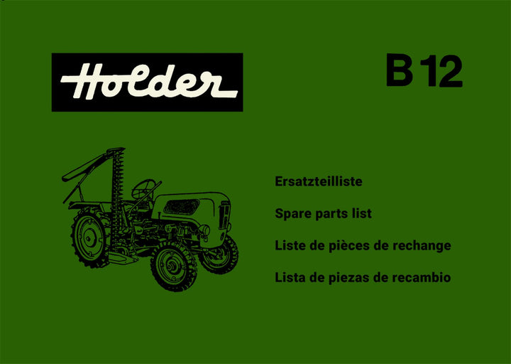 Holder B 12 Ersatzteilkatalog, Buchcover