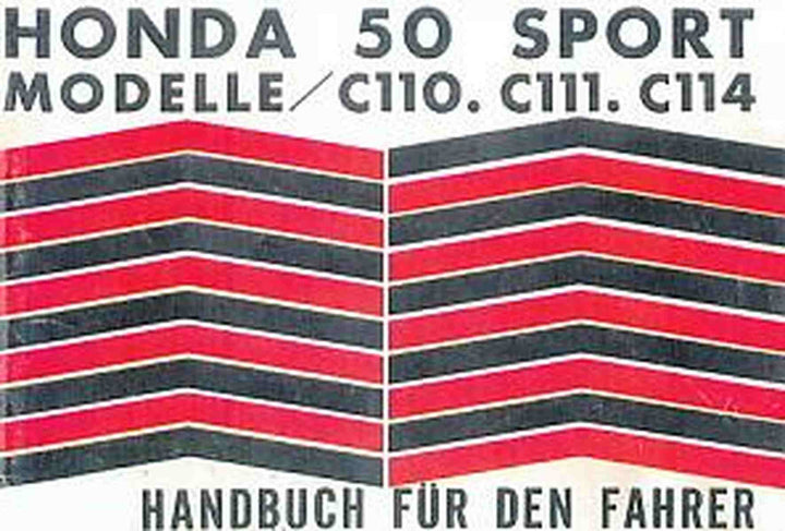 Honda 50 Sport Modelle C110 C111 C114 Fahrerhandbuch, Buchcover