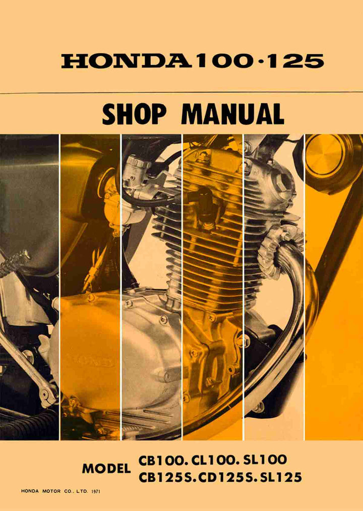 Honda CB100 CB125S CL100 SL100 CB125S CD125S SL125 Shop Manual, Buchcover