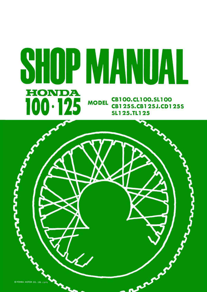 Honda CB100 CL100 SL100 CB125S CB125J CD125S SL125 TL125 Shop Manual, Buchcover