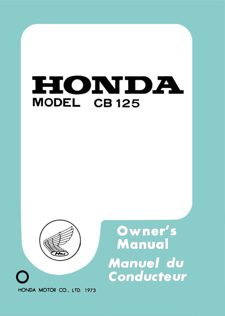 Honda CB125 Owners Manual, Buchcover