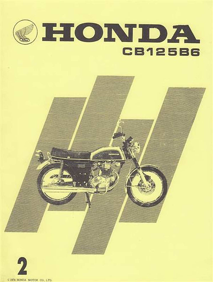 Honda CB125B6 Parts List, Buchcover