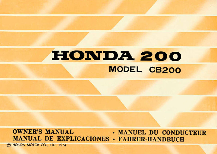 Honda CB200 Fahrerhandbuch, Buchcover