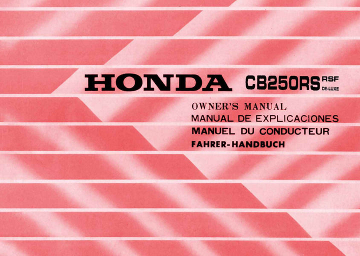 Honda CB250RS CB250RS De-Luxe CB250RSF Fahrerhandbuch, Buchcover