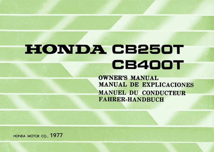 Honda CB250T CB400T Fahrerhandbuch, Buchcover