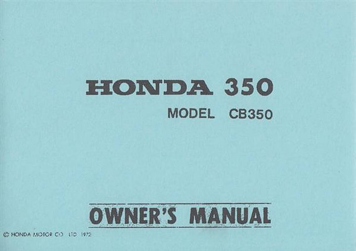 Honda CB350 Owner&