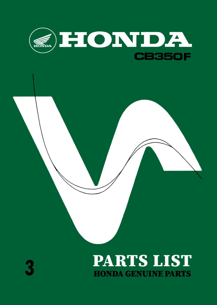 Honda CB350F Parts List, Buchcover