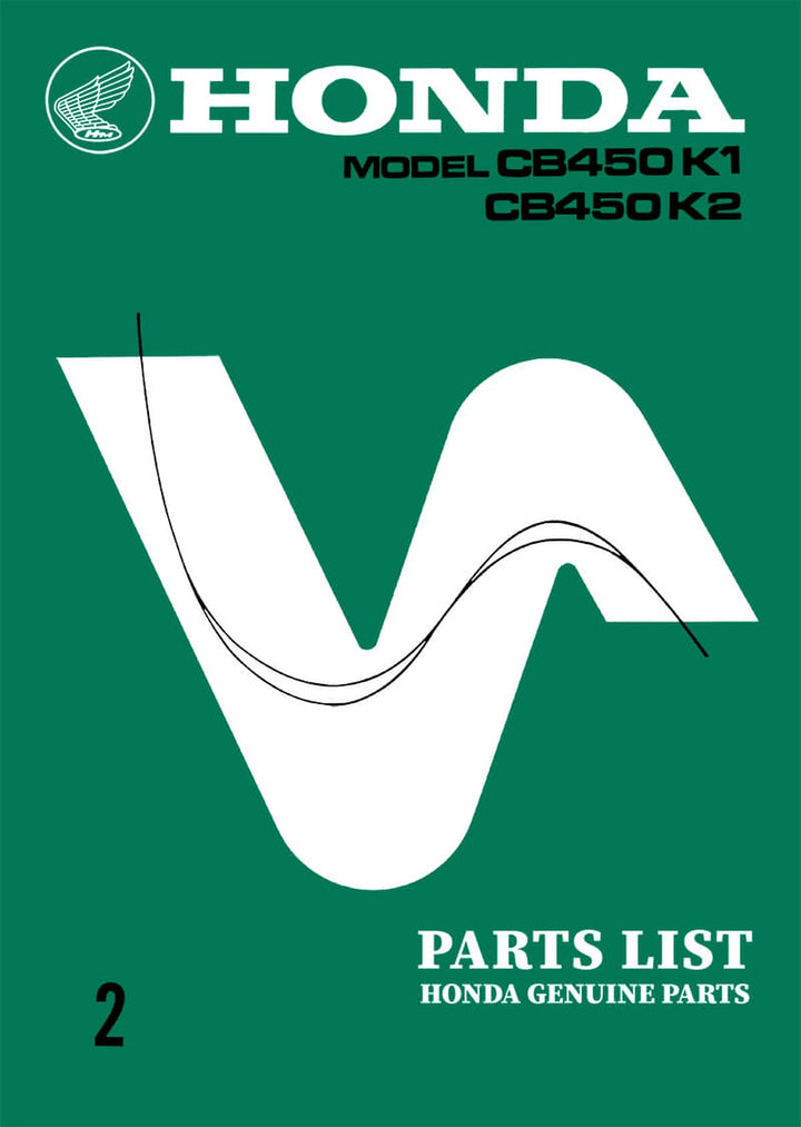 Honda CB450K1 CB450K2 Parts List, Buchcover