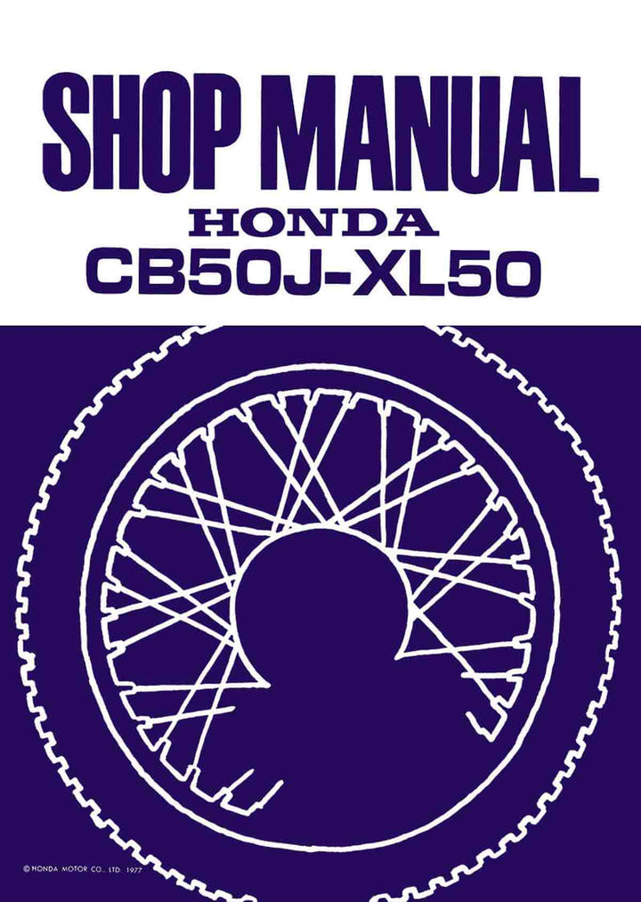 Honda CB50J XL50 Shop Manual, Buchcover