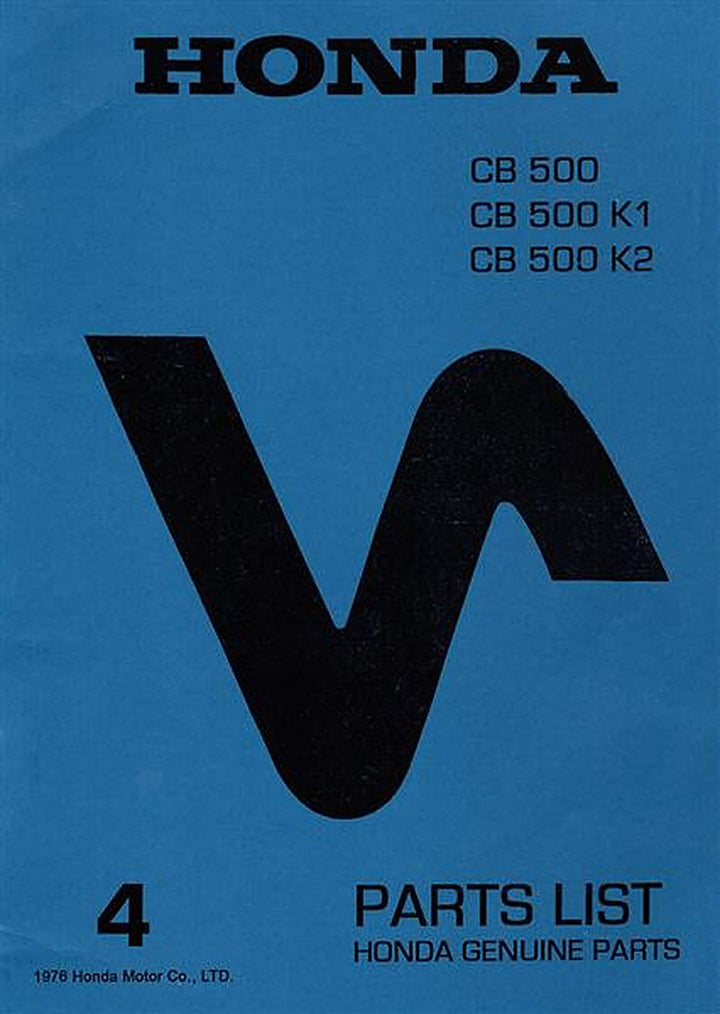 Honda CB500 CB500K1 CB500K2 Parts List, Buchcover