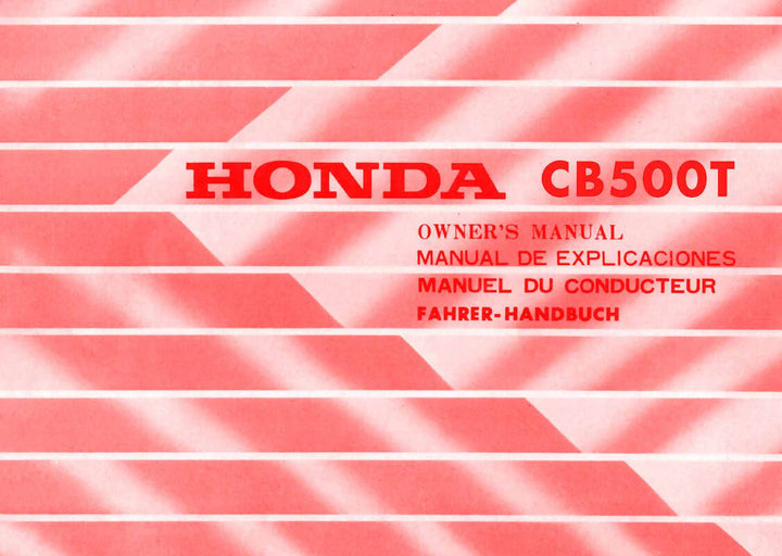 Honda CB500T Fahrerhandbuch, Buchcover