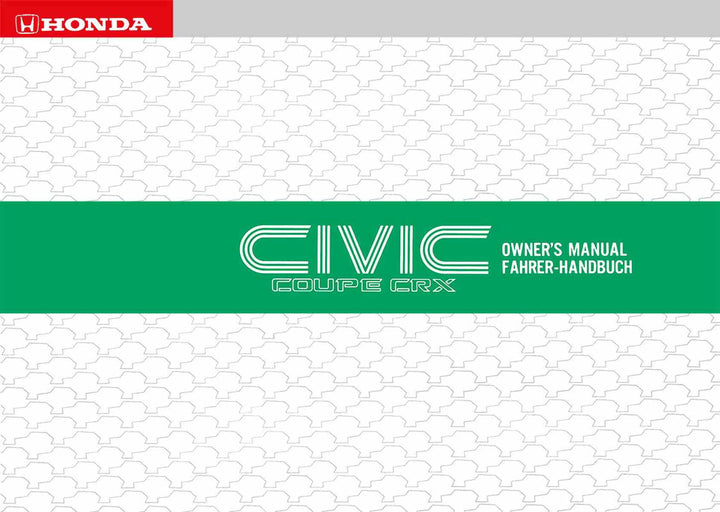 Honda Civic Coupe CRX Fahrer-Handbuch, Buchcover