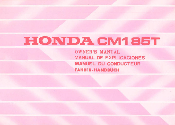 Honda CM185T Fahrerhandbuch, Buchcover
