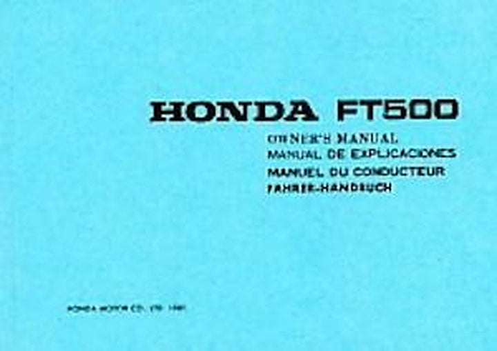 Honda FT500 Fahrerhandbuch, Buchcover